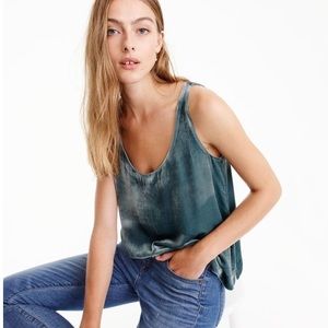J. Crew light blue velvet tank top